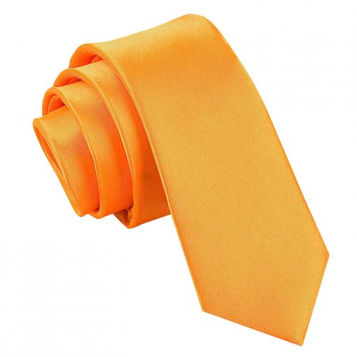 Fluorescent Orange Satin Skinny Tie