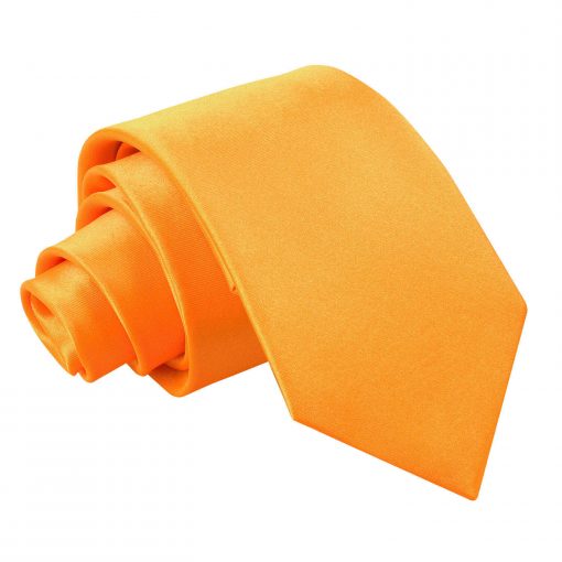 Fluorescent Orange Satin Slim Tie