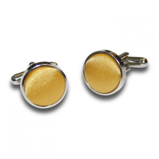 Gold Satin Inlay Silver Plated Cufflinks