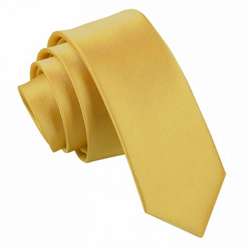 Gold Satin Skinny Tie