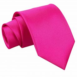 Hot Pink Satin Classic Tie