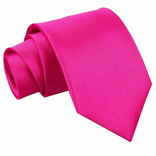 Hot Pink Satin Classic Tie