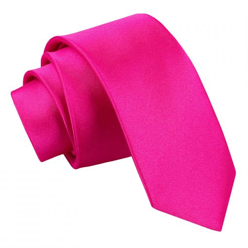 Hot Pink Satin Skinny Tie