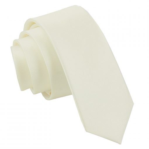 Ivory Satin Skinny Tie