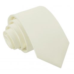 Ivory Satin Slim Tie