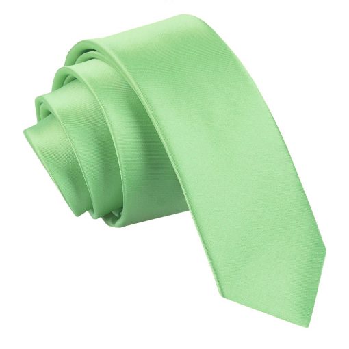 Lime Green Satin Skinny Tie