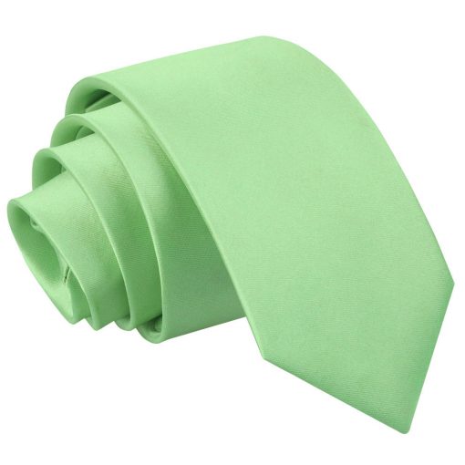 Lime Green Satin Slim Tie