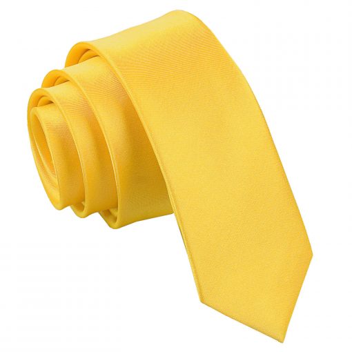 Marigold Satin Skinny Tie