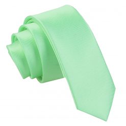 Mint Green Satin Skinny Tie