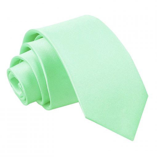 Mint Green Satin Slim Tie