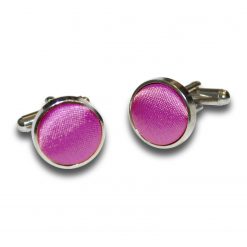 Mulberry Satin Inlay Silver Plated Cufflinks