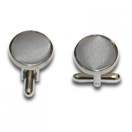 Platinum Satin Inlay Silver Plated Cufflinks