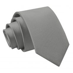 Platinum Satin Slim Tie