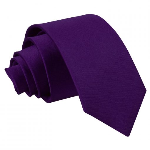 Purple Satin Slim Tie