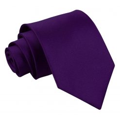 Purple Satin Extra Long Tie