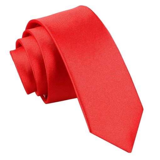 Red Satin Skinny Tie