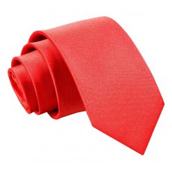 Red Satin Slim Tie