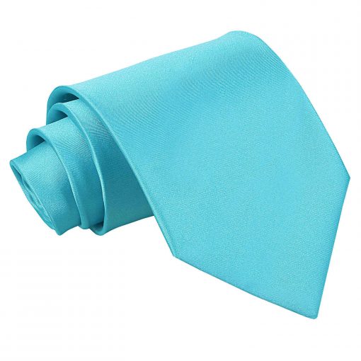 Robin's Egg Blue Satin Extra Long Tie