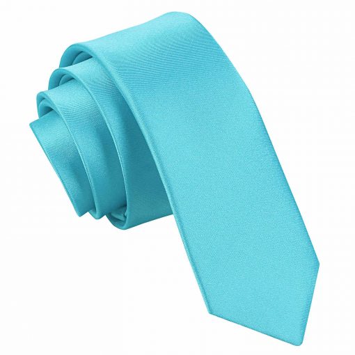 Robin's Egg Blue Satin Skinny Tie