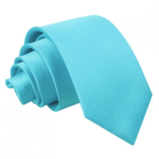 Robin's Egg Blue Satin Slim Tie