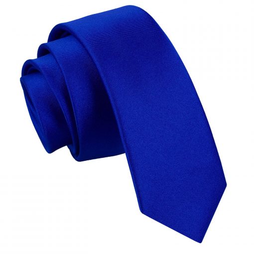 Royal Blue Satin Skinny Tie