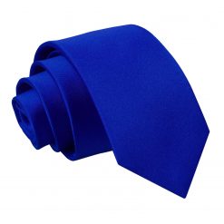 Royal Blue Satin Slim Tie