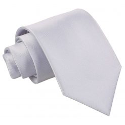 Silver Satin Extra Long Tie