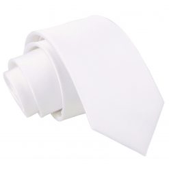 White Satin Slim Tie