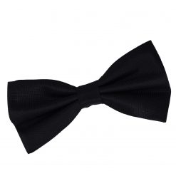 Black Solid Check Pre-Tied Thistle Bow Tie