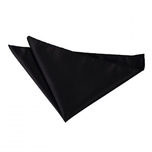 Black Solid Check Pocket Square