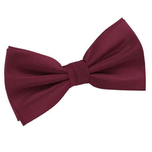 Burgundy Solid Check Pre-Tied Bow Tie
