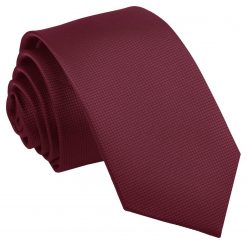 Burgundy Solid Check Slim Tie