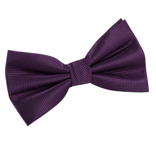 Cadbury Purple Solid Check Pre-Tied Thistle Bow Tie