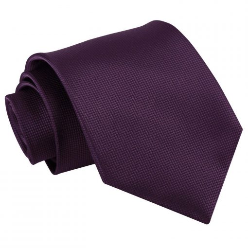 Cadbury Purple Solid Check Classic Tie