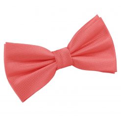 Coral Solid Check Pre-Tied Thistle Bow Tie