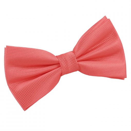 Coral Solid Check Pre-Tied Bow Tie