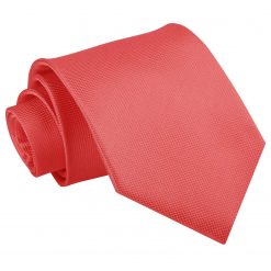 Coral Solid Check Classic Tie