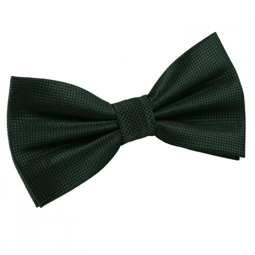 Dark Green Solid Check Pre-Tied Bow Tie