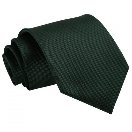 Dark Green Solid Check Tie