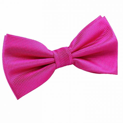 Fuchsia Pink Solid Check Pre-Tied Thistle Bow Tie