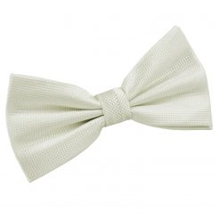 Ivory Solid Check Pre-Tied Thistle Bow Tie