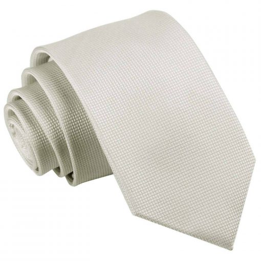 Ivory Solid Check Slim Tie