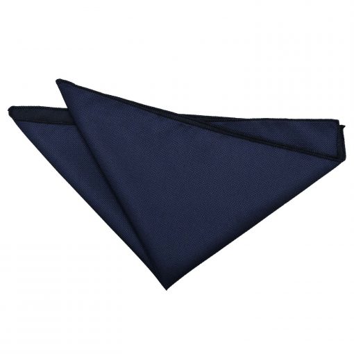 Navy Blue Solid Check Pocket Square