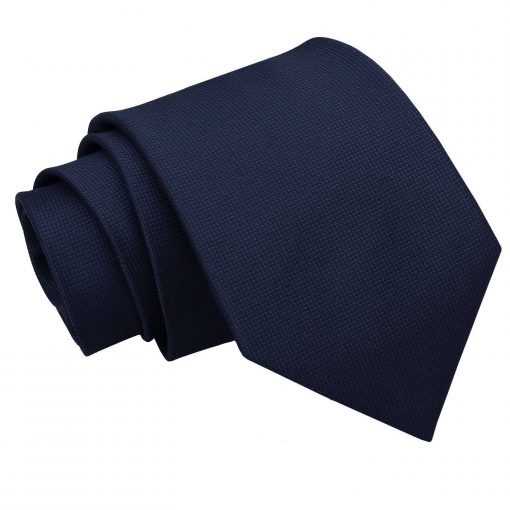 Navy Blue Solid Check Tie