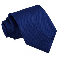 Royal Blue Solid Check Clip On Slim Tie