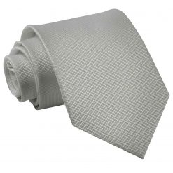 Silver Solid Check Clip On Slim Tie