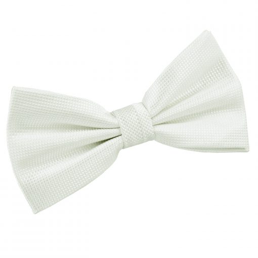 White Solid Check Pre-Tied Thistle Bow Tie