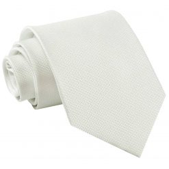 White Solid Check Clip On Slim Tie
