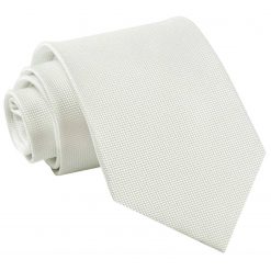 White Solid Check Classic Tie