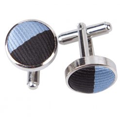 Baby Blue & Black Striped Pocket Square
